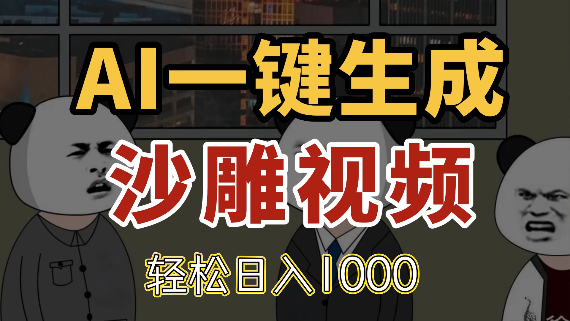 AI一键生成沙雕视频，一条视频千万播放，轻松日入1000-沐羽项目网