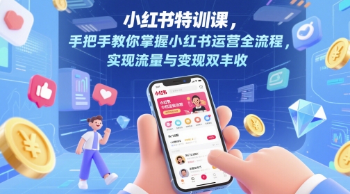 小红书特训课，手把手教你掌握小红书运营全流程，实现流量与变现双丰收-沐羽项目网