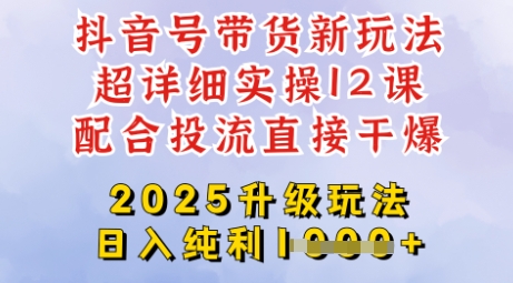 2025全新升级抖音带货玩法，一天纯利四位数，从剪辑到选品再到发布投流，超详细玩法揭秘-沐羽项目网