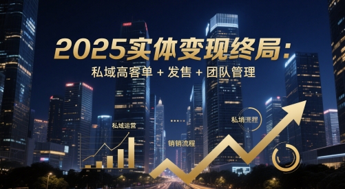 2025实体变现终局：私域高客单+发售+团队管理-沐羽项目网