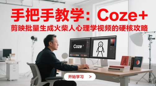 手把手教学：Coze + 剪映批量生成火柴人心理学视频的硬核攻略-沐羽项目网