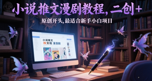 小说推文漫剧教程，二创+原创开头，最适合新手小白项目-沐羽项目网