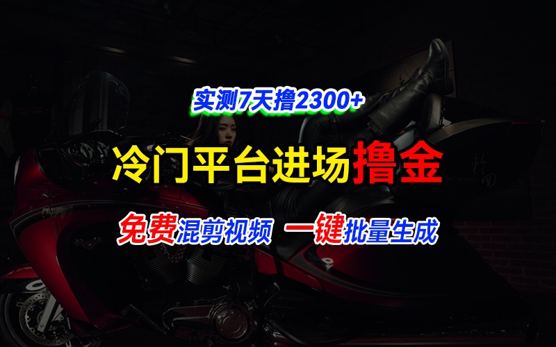 全新冷门平台vivo视频，快速免费进场搞米，通过混剪视频一键批量生成，实测7天撸2300+-沐羽项目网
