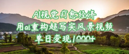 AI视觉疗愈经济：用ai重构超写实风景视频，单日变现多张-沐羽项目网