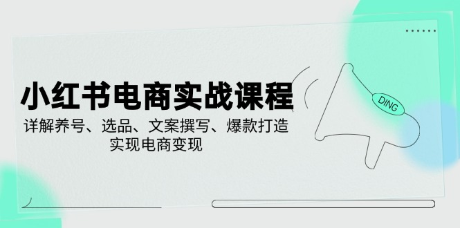 小红书电商实战课程，详解养号、选品、文案撰写、爆款打造，实现电商变现-沐羽项目网