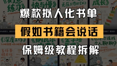 最新爆款拟人化书单玩法，假如书籍会说话，保姆级教程-沐羽项目网