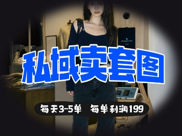私域卖套图每天3-5单，每单利润99-沐羽项目网