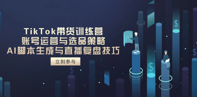 TikTok带货训练营，账号运营与选品策略，AI脚本生成与直播复盘技巧-沐羽项目网