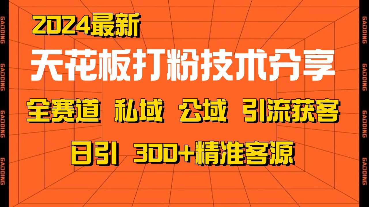 天花板打粉技术分享，野路子玩法 曝光玩法免费矩阵自热技术日引2000+精准客户-沐羽项目网