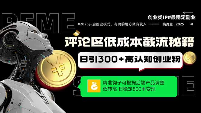 评论区低成本引流秘籍，精准钩子直击用户，单账号日增300+创业粉，日稳…-沐羽项目网