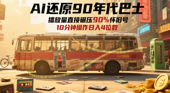 AI还原90年代巴士，一帧就让70后泪崩，播放量直接碾压90%怀旧号，每天操作十分钟，日入四位数-沐羽项目网