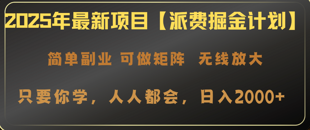 2025年最新项目【派费掘金计划】操作简单，日入2000+-沐羽项目网