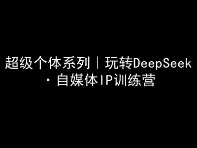 超级个体系列，玩转DeepSeek·自媒体IP训练营，deepseek教程-沐羽项目网